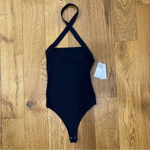 Abercrombie and Fitch seamless black halter bodysuit XS